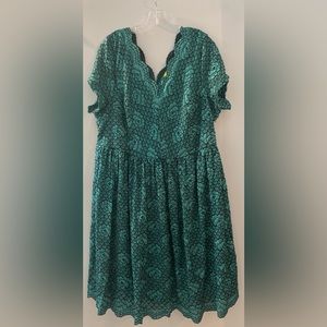 ModCloth Yellow Star Turquoise Black Lace Midi Plus Dress Wedding Formal 3X